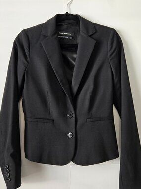 Y2K Club Monaco Tailored Single Breast Black Wool Work Blazer Size 6